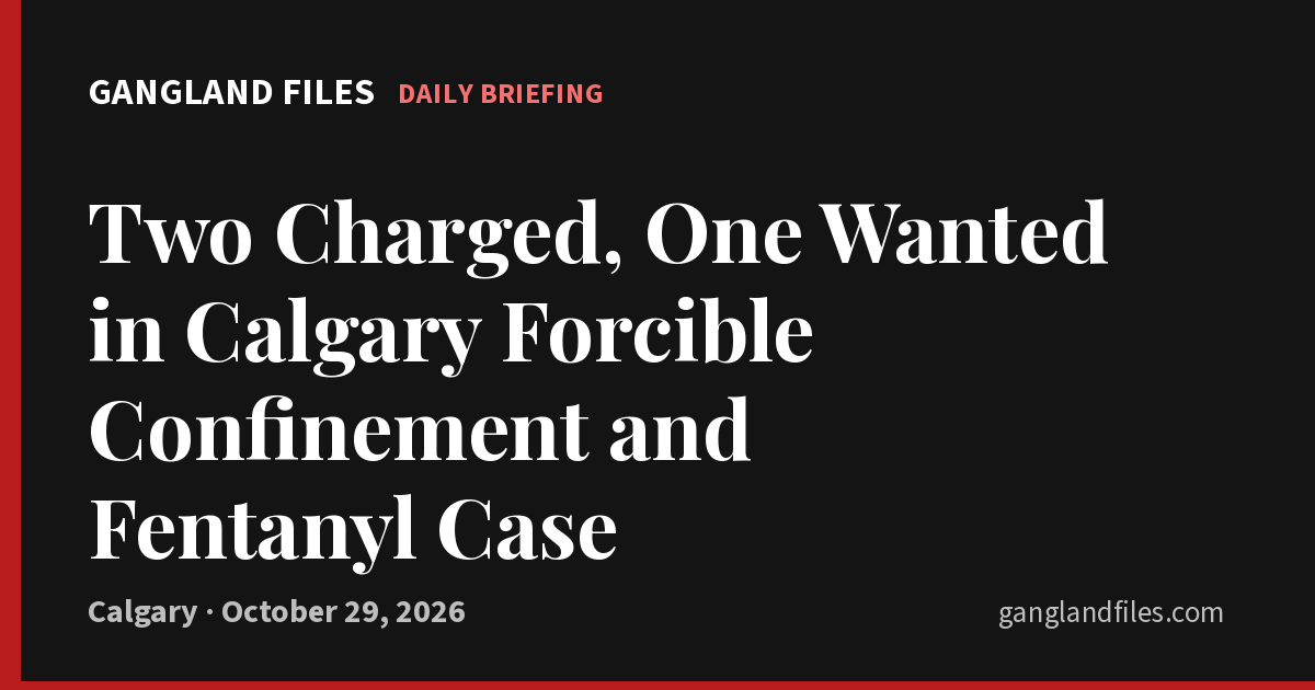 Two Charged, One Wanted in Calgary Forcible Confinement and Fentanyl Case