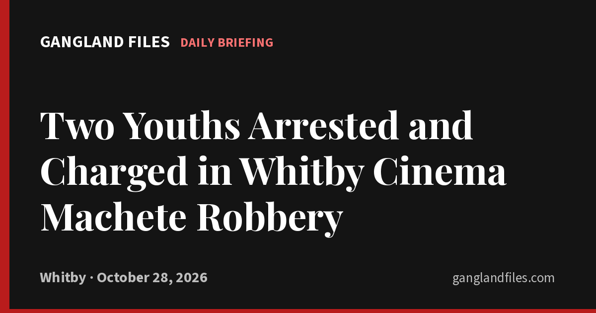 Two Youths Arrested and Charged in Whitby Cinema Machete Robbery