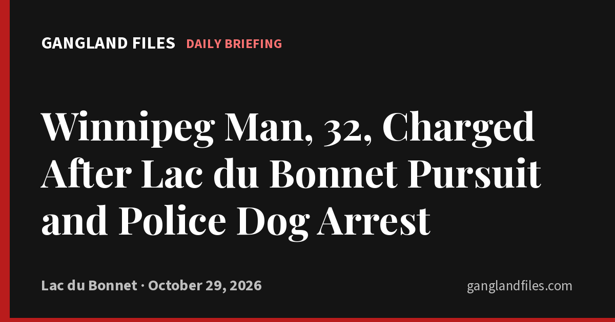 Winnipeg Man, 32, Charged After Lac du Bonnet Pursuit and Police Dog Arrest